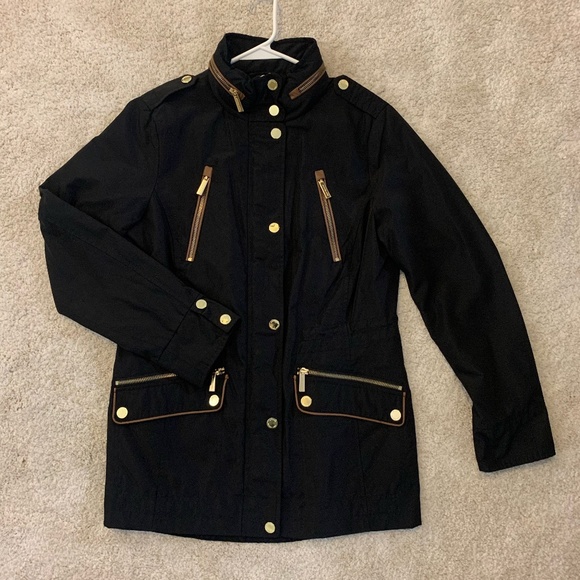 Michael Kors Black Anorak Rain Jacket 